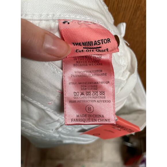 Blank NYC White Denim Jean Shorts Mini Mercer Super Skinny Size 8 Girls - Picture 3 of 5